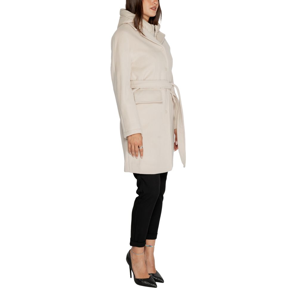 Cleré Beigefarbener Polyester-Mantel